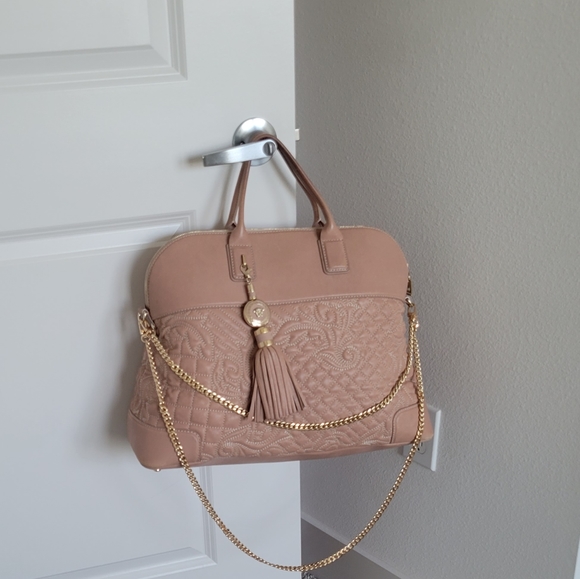 Versace Handbags - Versace Leather Athena Barocco Quilted Vanitas Bag